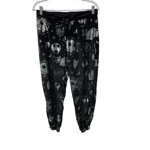 Disney Nightmare Before Christmas Jogger 8 10 NMBC Black Silver Sweatpant Lounge